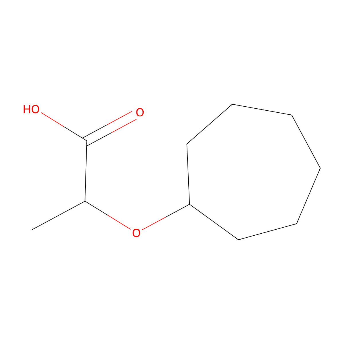 2-(Cycloheptyloxy)propanoic acid molecular structure, CAS 1248229-46-0