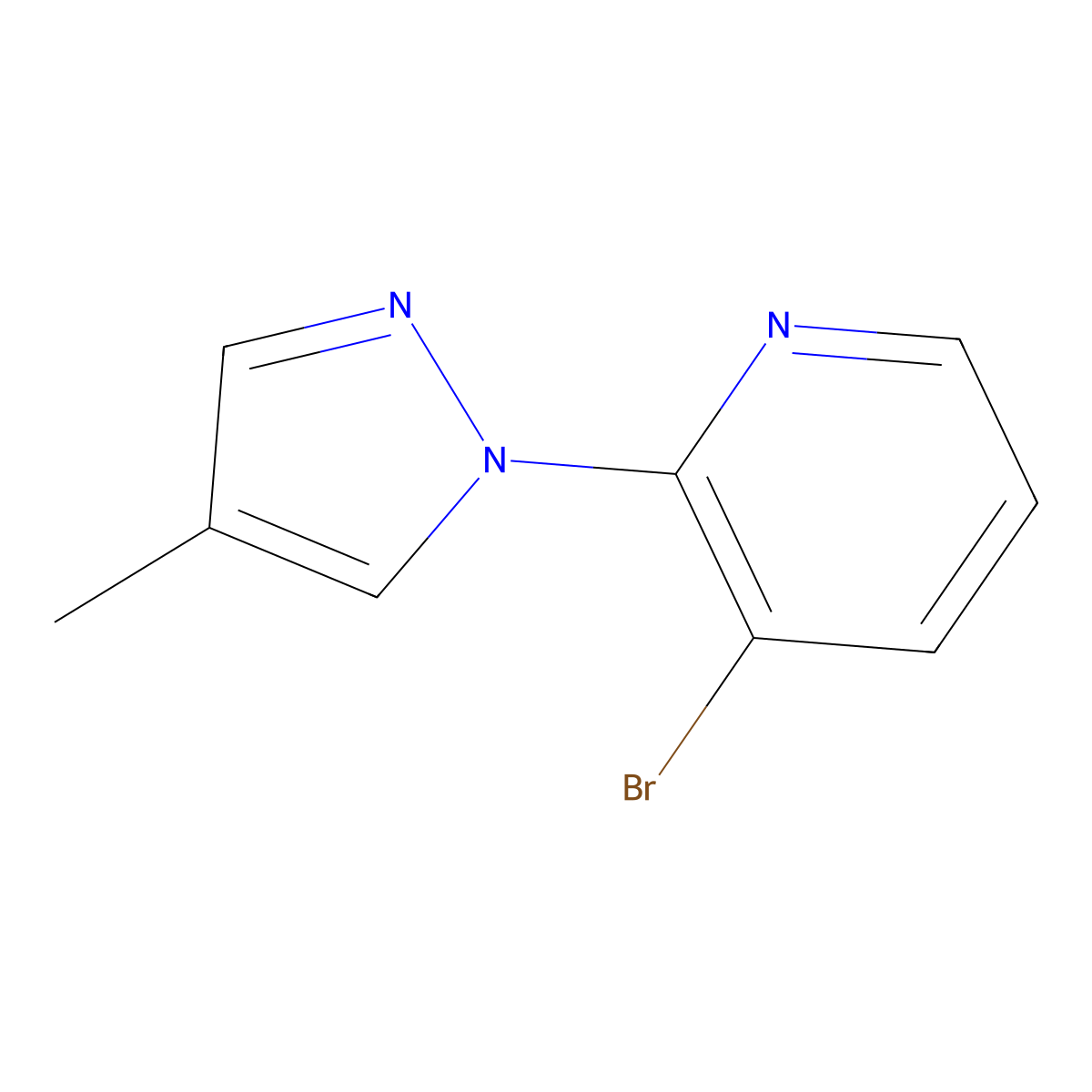 3-Bromo-2-(4-methyl-1H-pyrazol-1-yl)pyridine molecular structure, CAS 1248229-84-6