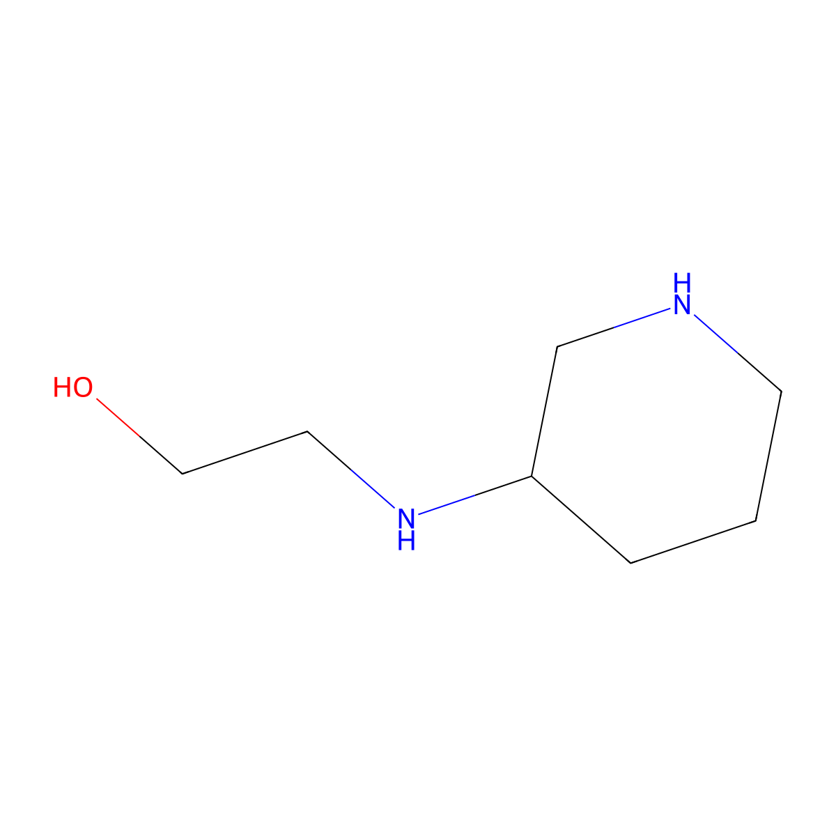 2-(Piperidin-3-ylamino)ethanol molecular structure, CAS 1248230-04-7