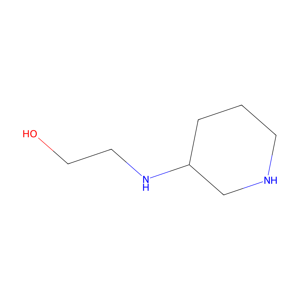 2-(Piperidin-3-ylamino)ethanol molecular structure, CAS 1248230-04-7