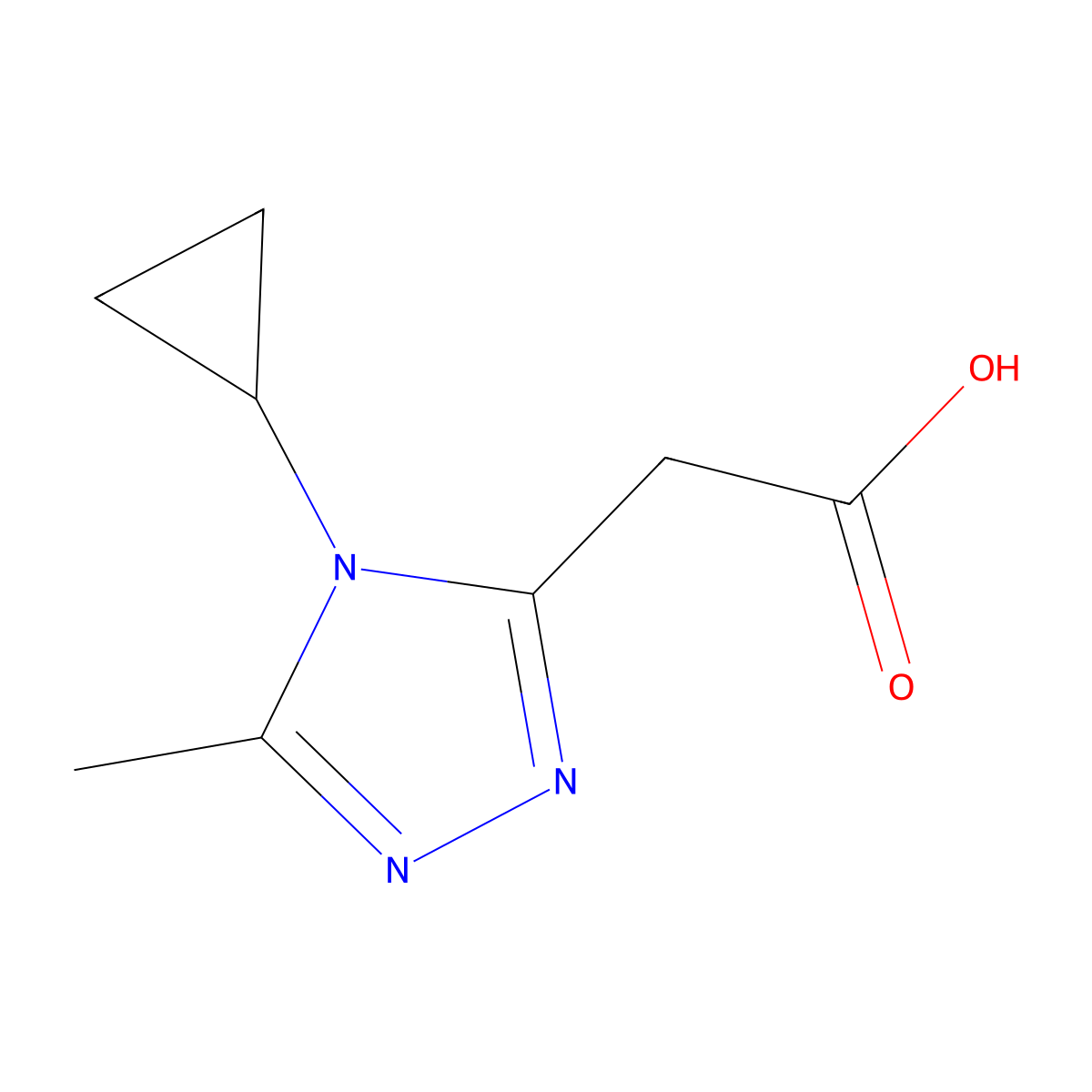2-(4-Cyclopropyl-5-methyl-4H-1,2,4-triazol-3-YL)acetic acid molecular structure, CAS 1248230-21-8