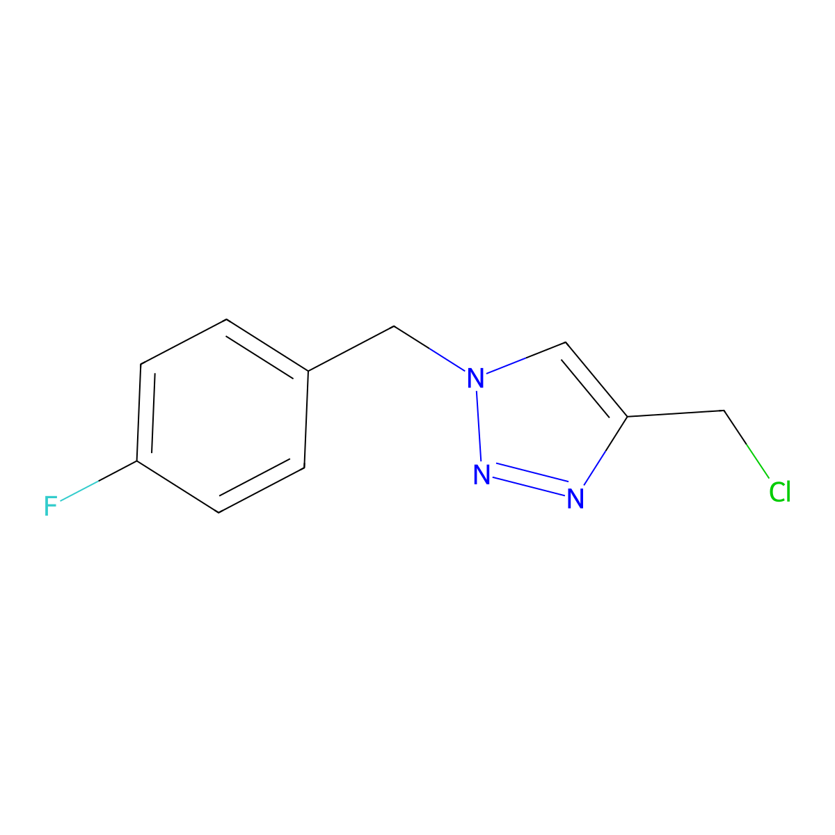 4-(chloromethyl)-1-[(4-fluorophenyl)methyl]-1H-1,2,3-triazole molecular structure, CAS 1248230-67-2