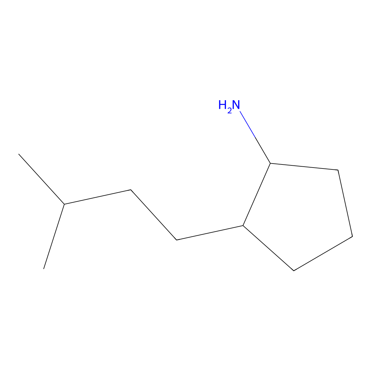 2-(3-Methylbutyl)cyclopentan-1-amine molecular structure, CAS 1248231-03-9