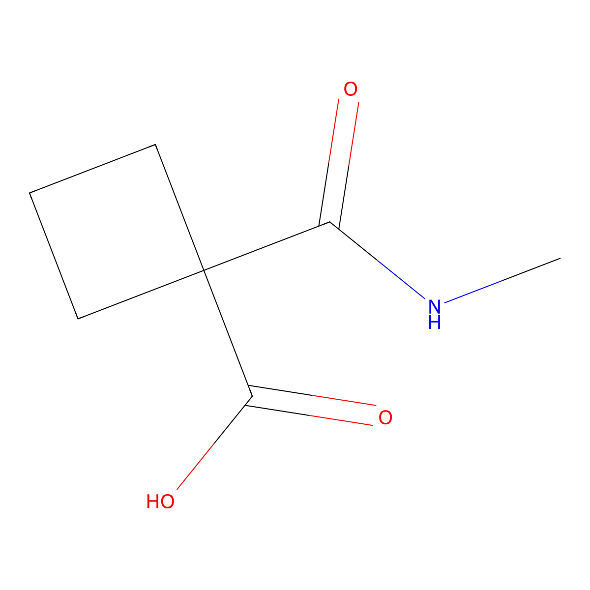 1-(Methylcarbamoyl)cyclobutane-1-carboxylic acid molecular structure, CAS 1248231-74-4