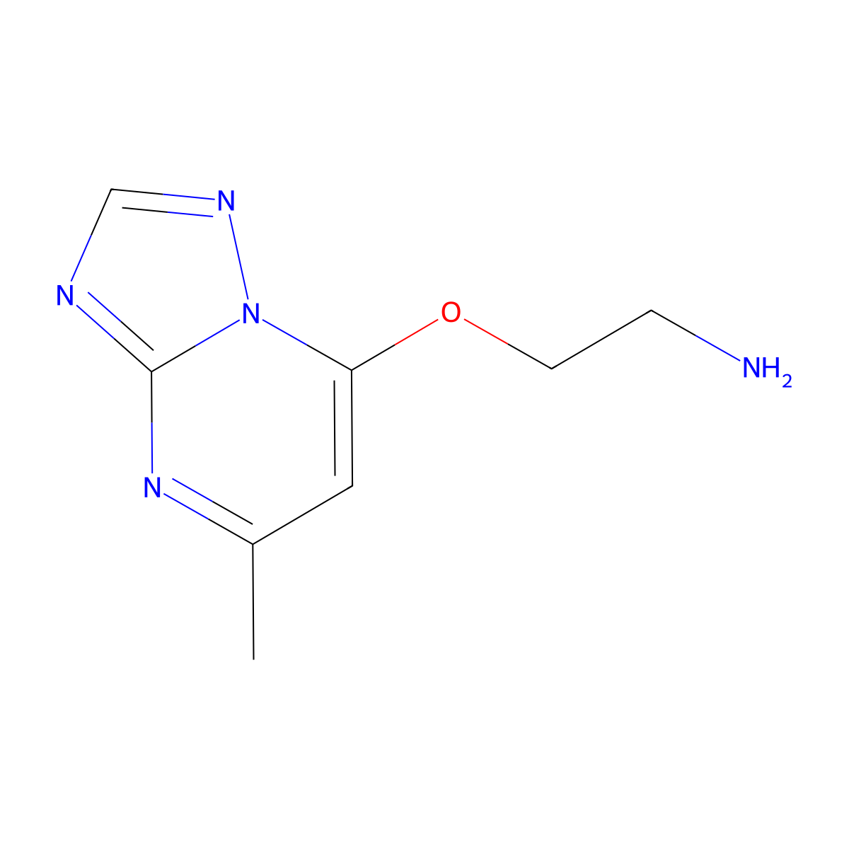 2-({5-Methyl-[1,2,4]triazolo[1,5-a]pyrimidin-7-yl}oxy)ethan-1-amine molecular structure, CAS 1248234-21-0