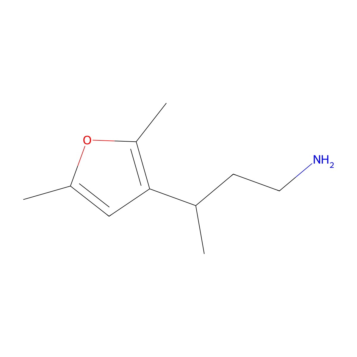 3-(2,5-Dimethylfuran-3-yl)butan-1-amine molecular structure, CAS 1248234-30-1