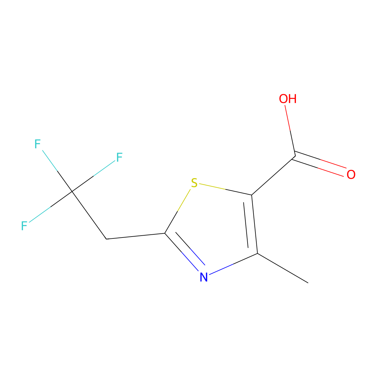 4-Methyl-2-(2,2,2-trifluoroethyl)-1,3-thiazole-5-carboxylic acid molecular structure, CAS 1248235-40-6