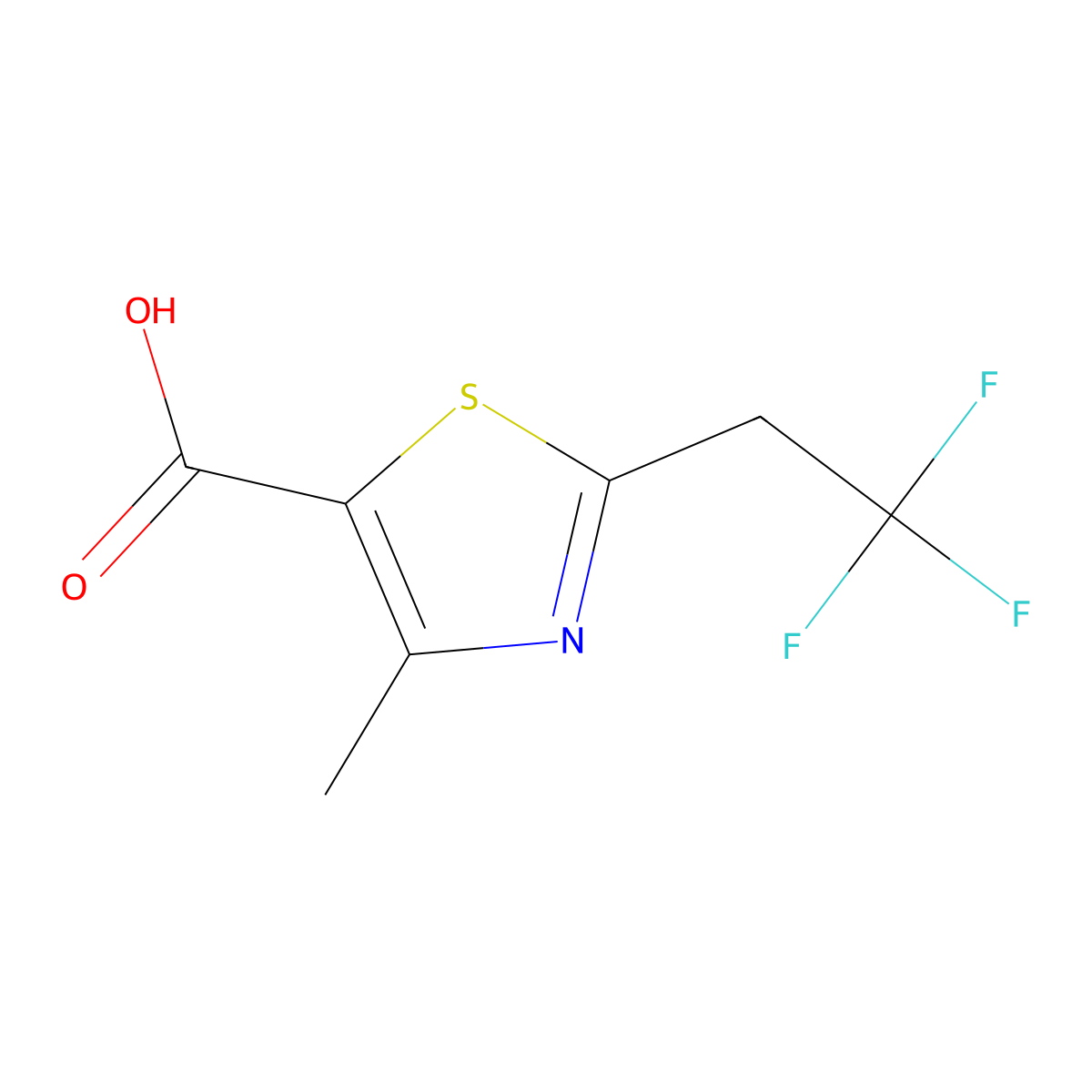 4-Methyl-2-(2,2,2-trifluoroethyl)-1,3-thiazole-5-carboxylic acid molecular structure, CAS 1248235-40-6