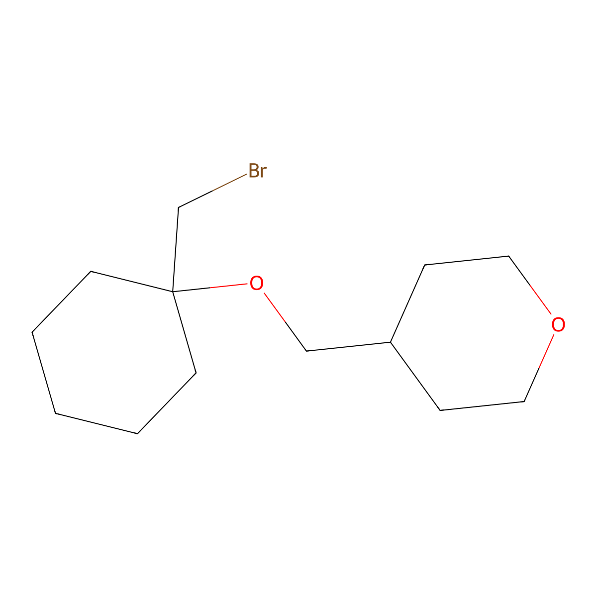 4-({[1-(Bromomethyl)cyclohexyl]oxy}methyl)oxane molecular structure, CAS 1248236-02-3