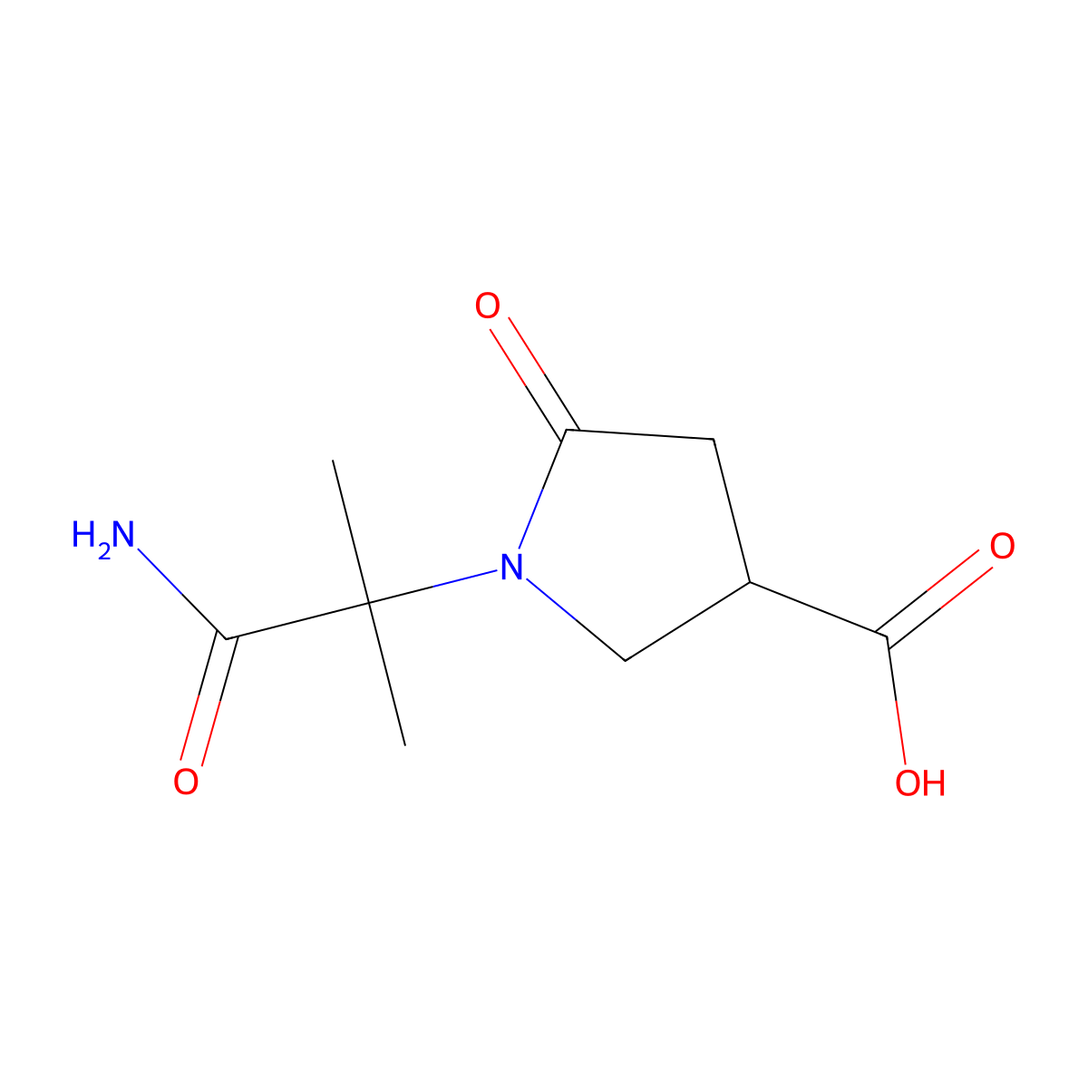 1-(1-Carbamoyl-1-methylethyl)-5-oxopyrrolidine-3-carboxylic acid molecular structure, CAS 1248237-04-8