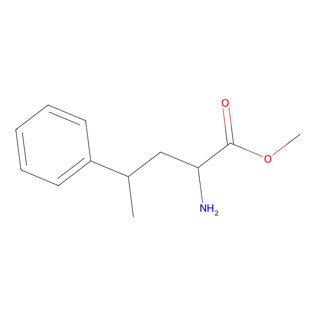 Methyl 2-amino-4-phenylpentanoate molecular structure, CAS 1248237-66-2