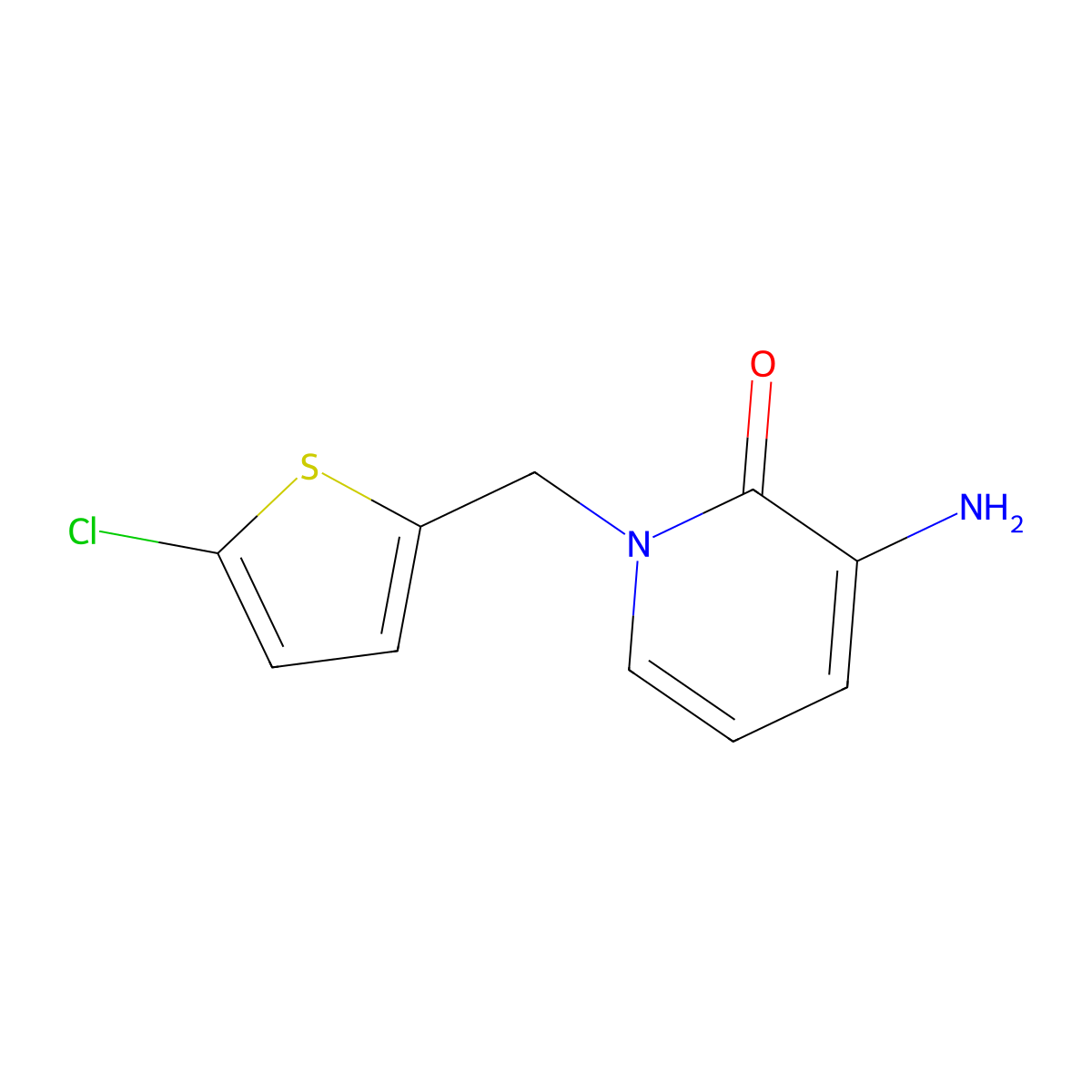 3-Amino-1-[(5-chlorothiophen-2-yl)methyl]-1,2-dihydropyridin-2-one molecular structure, CAS 1248242-42-3