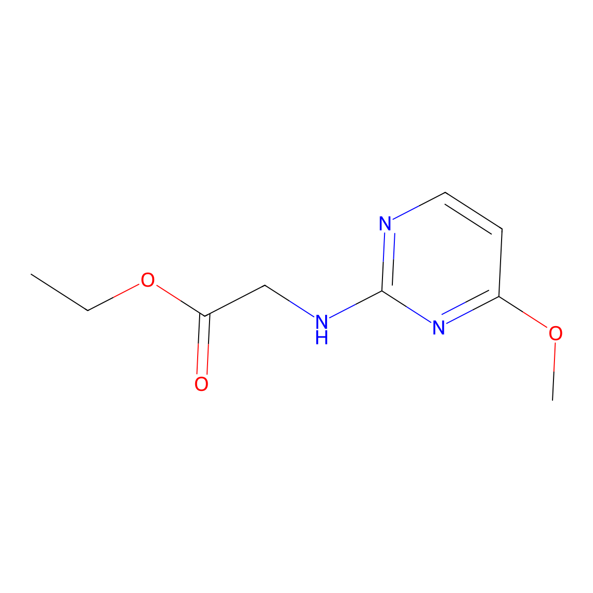 Ethyl 2-[(4-methoxypyrimidin-2-yl)amino]acetate molecular structure, CAS 1248242-80-9