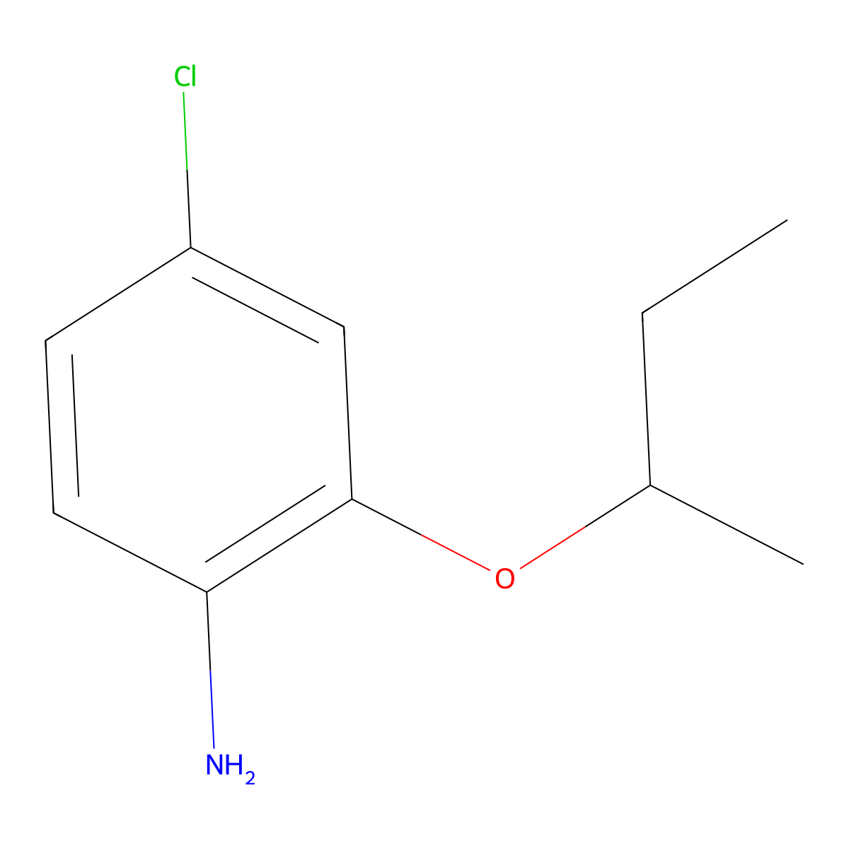 2-(Butan-2-yloxy)-4-chloroaniline molecular structure, CAS 1248244-78-1