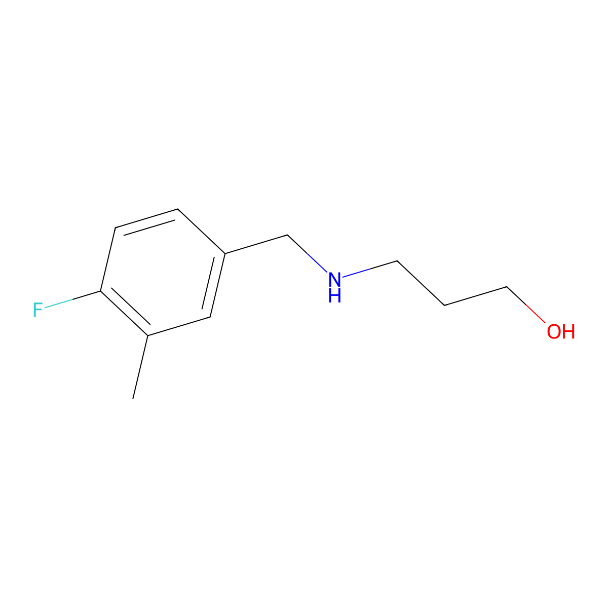 3-{[(4-Fluoro-3-methylphenyl)methyl]amino}propan-1-ol molecular structure, CAS 1248246-10-7