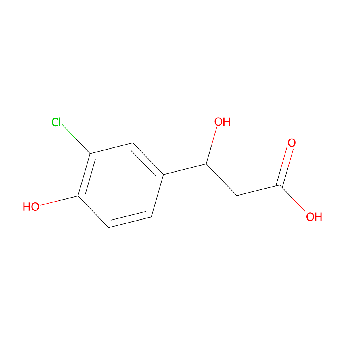 3-(3-Chloro-4-hydroxyphenyl)-3-hydroxypropanoic acid molecular structure, CAS 1248246-33-4