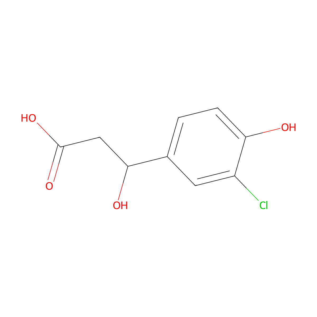 3-(3-Chloro-4-hydroxyphenyl)-3-hydroxypropanoic acid molecular structure, CAS 1248246-33-4