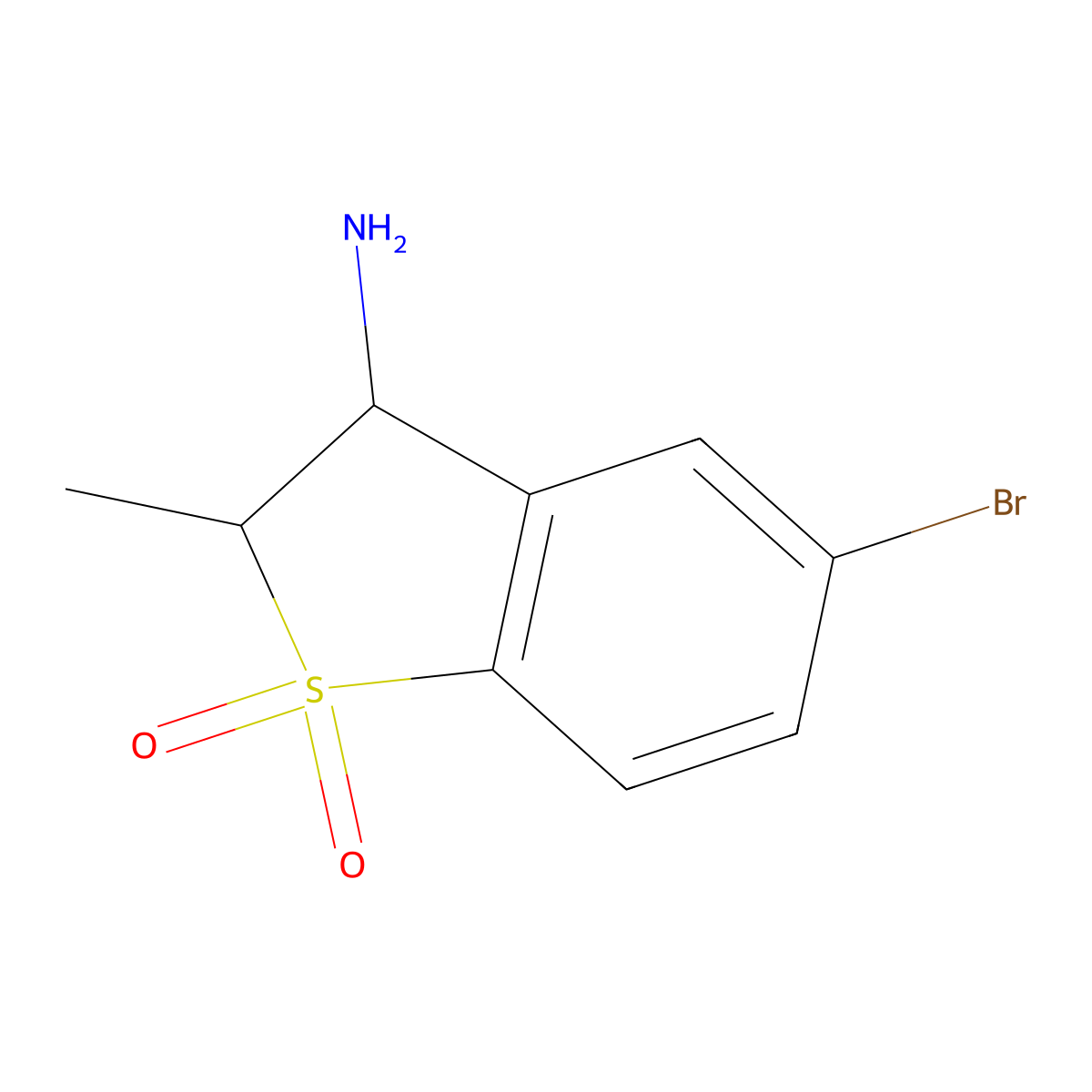 3-Amino-5-bromo-2-methyl-2,3-dihydro-1lambda6-benzothiophene-1,1-dione molecular structure, CAS 1248246-51-6