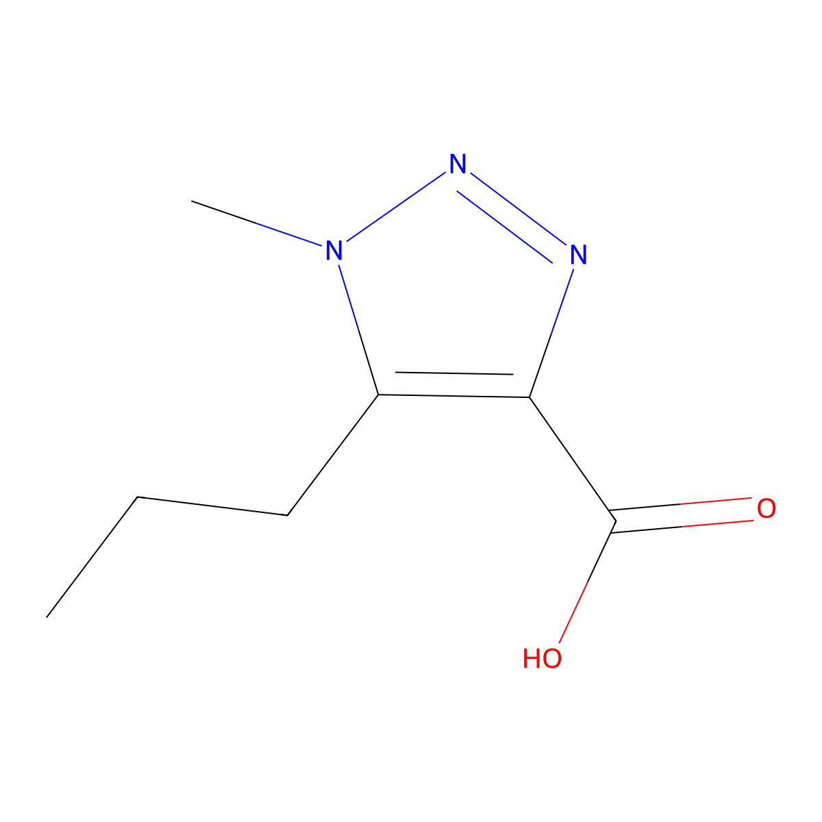1-methyl-5-propyl-1H-1,2,3-triazole-4-carboxylic acid molecular structure, CAS 1248247-21-3