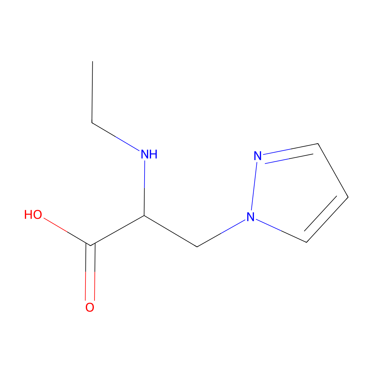 2-(Ethylamino)-3-(1h-pyrazol-1-yl)propanoic acid molecular structure, CAS 1248247-39-3