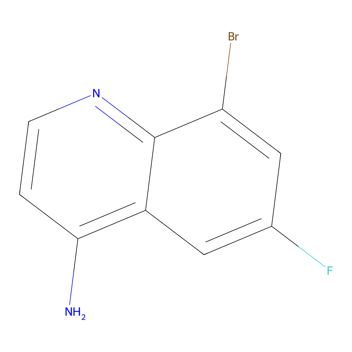 8-Bromo-6-fluoroquinolin-4-amine molecular structure, CAS 1248250-53-4