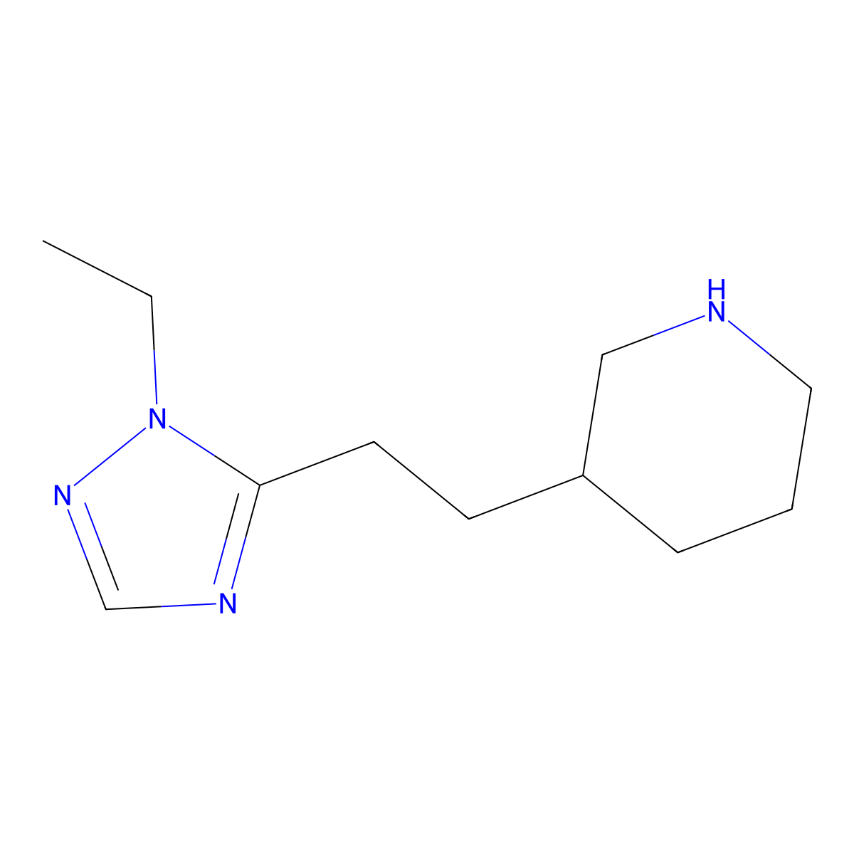 3-(2-(1-Ethyl-1h-1,2,4-triazol-5-yl)ethyl)piperidine molecular structure, CAS 1248251-18-4
