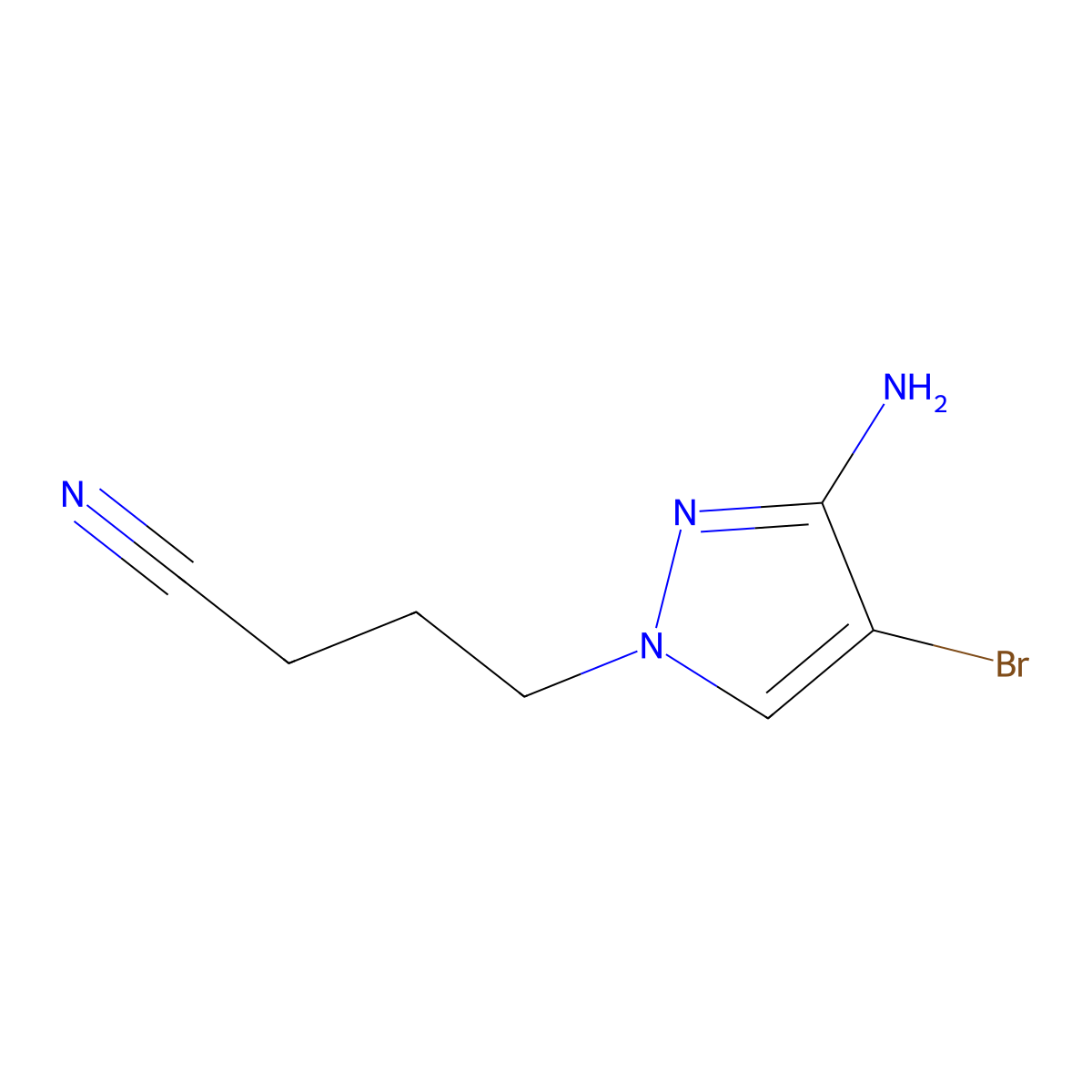 4-(3-Amino-4-bromo-1H-pyrazol-1-YL)butanenitrile molecular structure, CAS 1248252-51-8