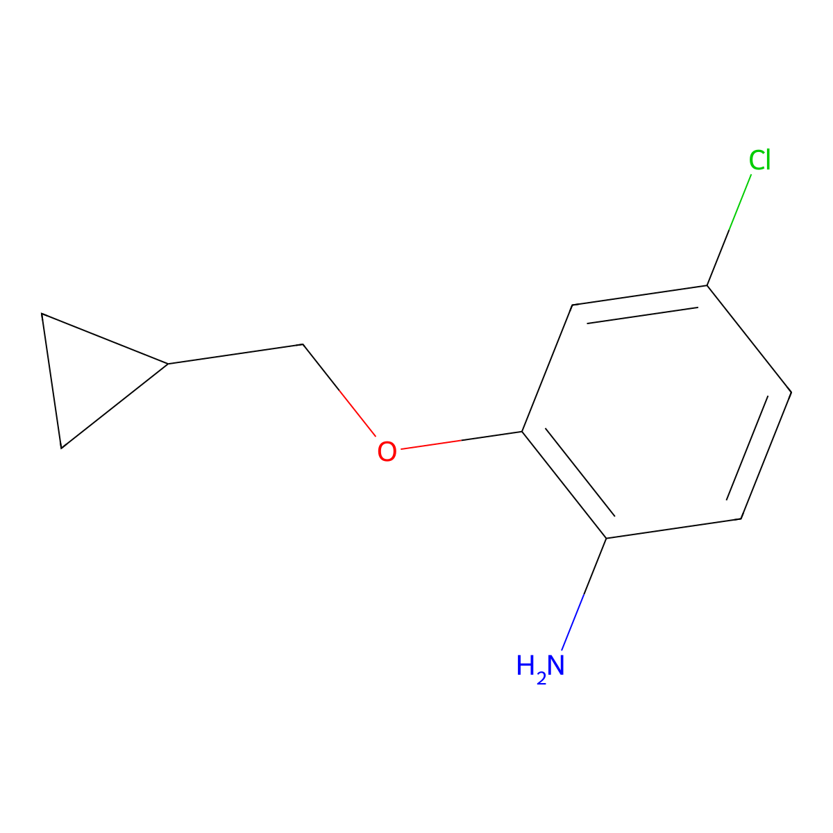 4-Chloro-2-(cyclopropylmethoxy)aniline molecular structure, CAS 1248255-51-7