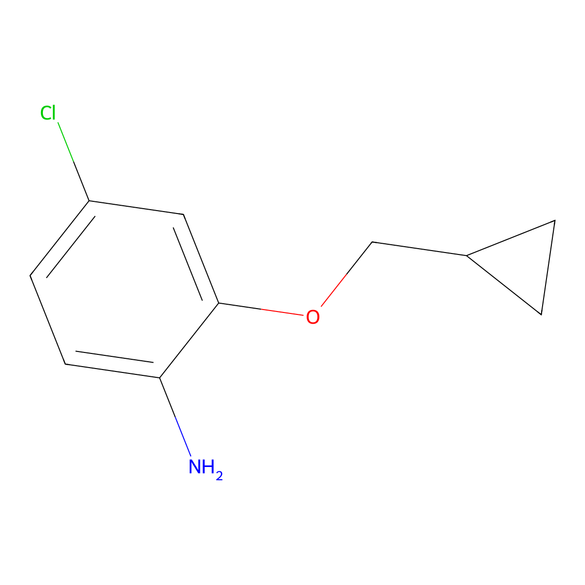 4-Chloro-2-(cyclopropylmethoxy)aniline molecular structure, CAS 1248255-51-7