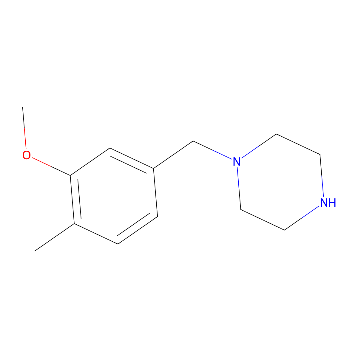 1-[(3-Methoxy-4-methylphenyl)methyl]piperazine molecular structure, CAS 1248256-16-7