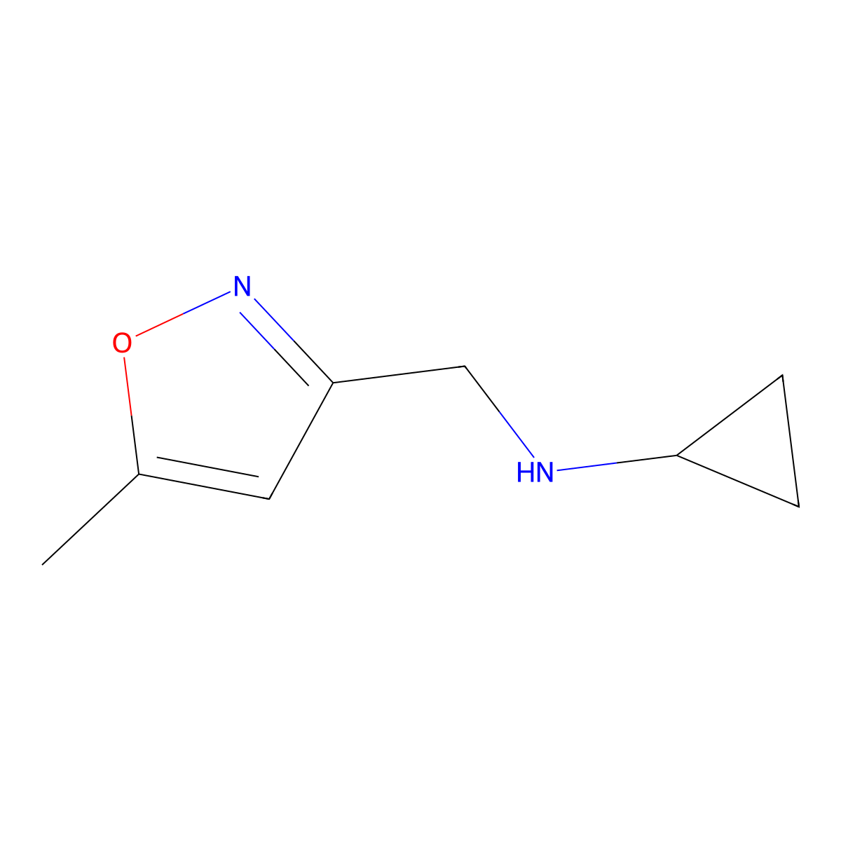 N-[(5-methyl-1,2-oxazol-3-yl)methyl]cyclopropanamine molecular structure, CAS 1248257-04-6