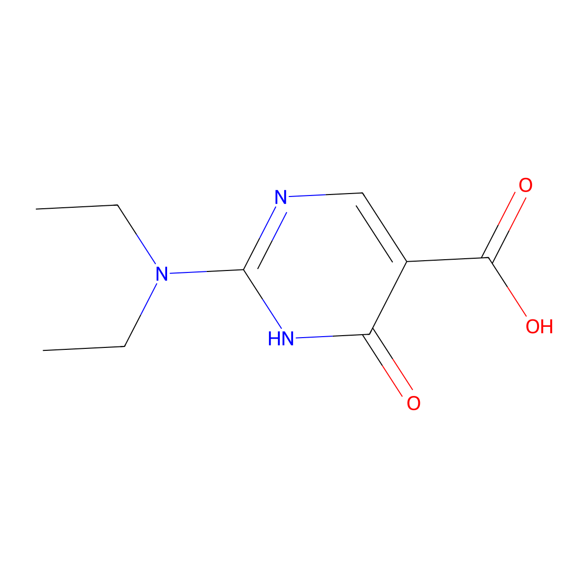 2-(Diethylamino)-6-oxo-1,6-dihydropyrimidine-5-carboxylic acid molecular structure, CAS 1248257-16-0