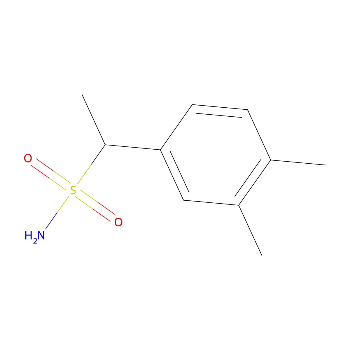 1-(3,4-Dimethylphenyl)ethane-1-sulfonamide molecular structure, CAS 1248258-71-0