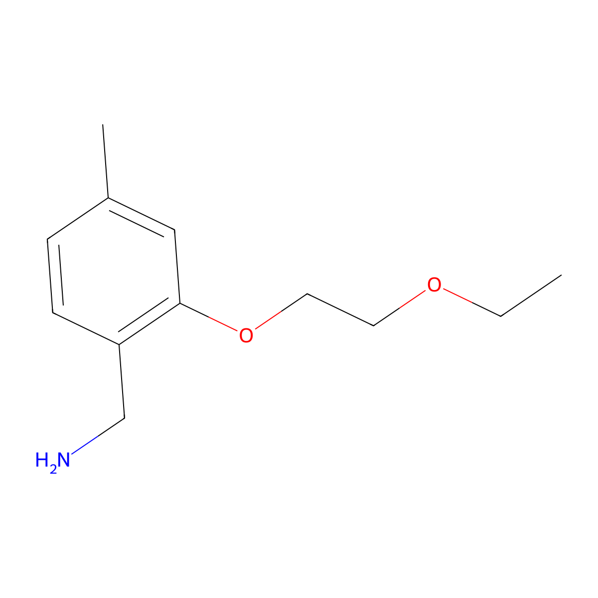 [2-(2-Ethoxyethoxy)-4-methylphenyl]methanamine molecular structure, CAS 1248259-14-4