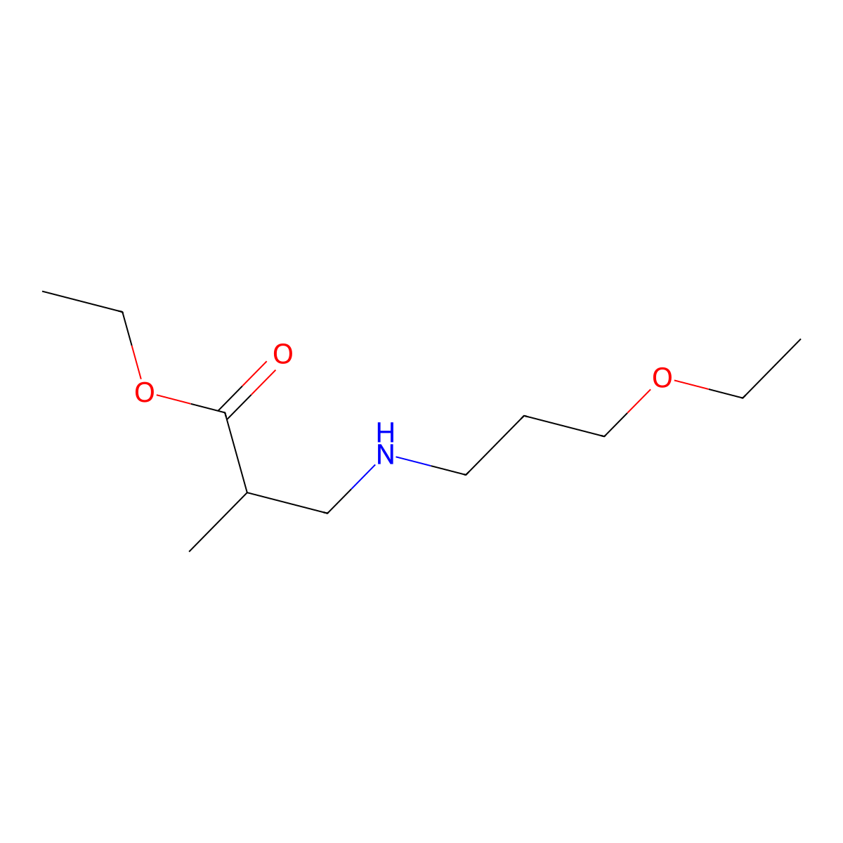Ethyl 3-[(3-ethoxypropyl)amino]-2-methylpropanoate molecular structure, CAS 1248260-22-1