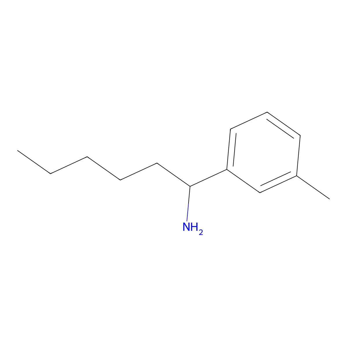 1-(3-Methylphenyl)hexan-1-amine molecular structure, CAS 1248262-30-7