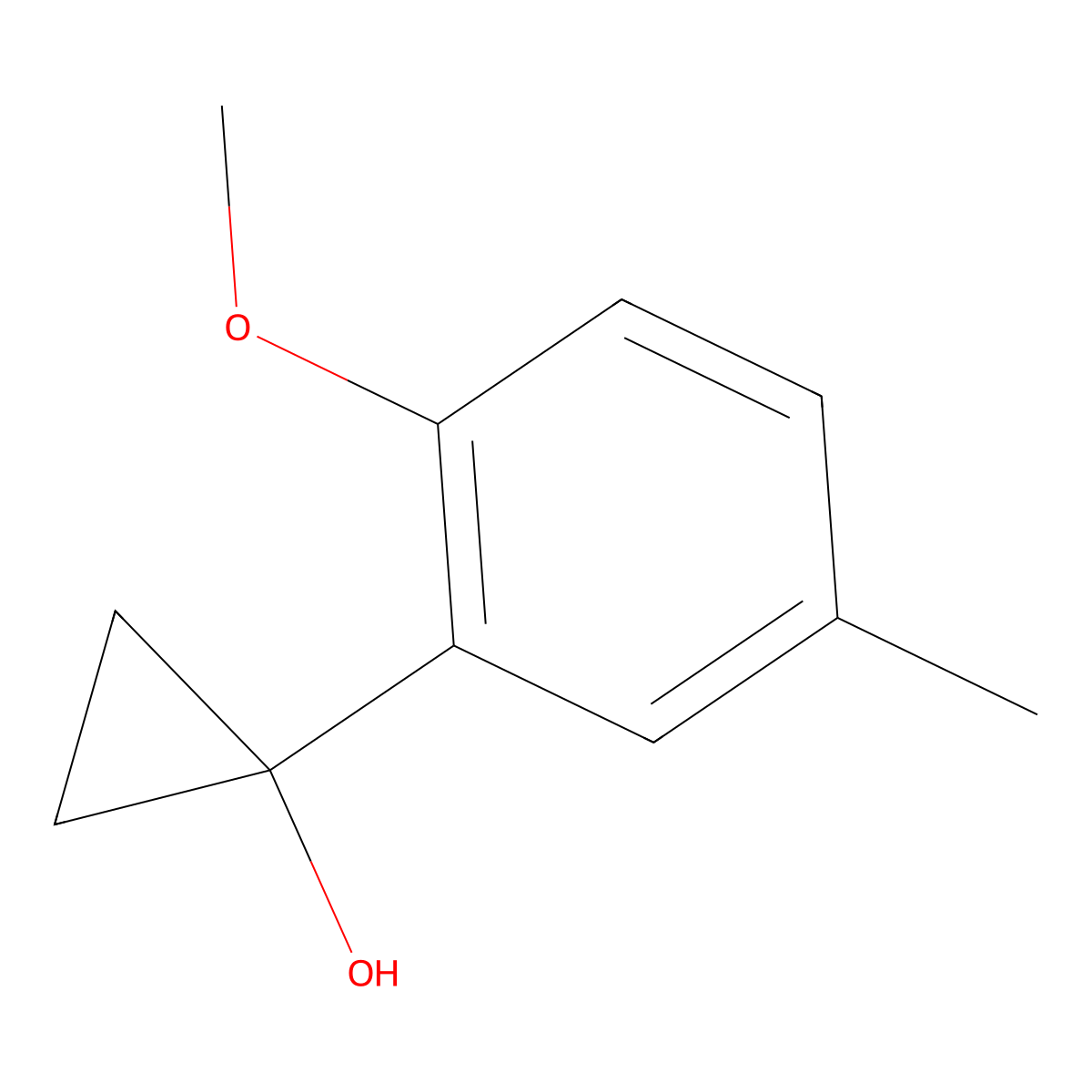 1-(2-Methoxy-5-methylphenyl)cyclopropan-1-ol molecular structure, CAS 1248265-46-4