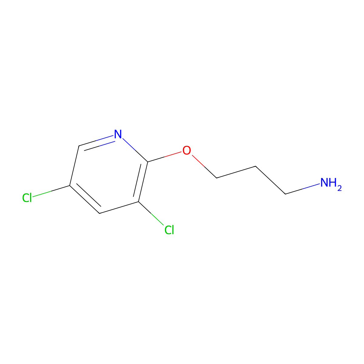 3-((3,5-Dichloropyridin-2-yl)oxy)propan-1-amine molecular structure, CAS 1248268-27-0