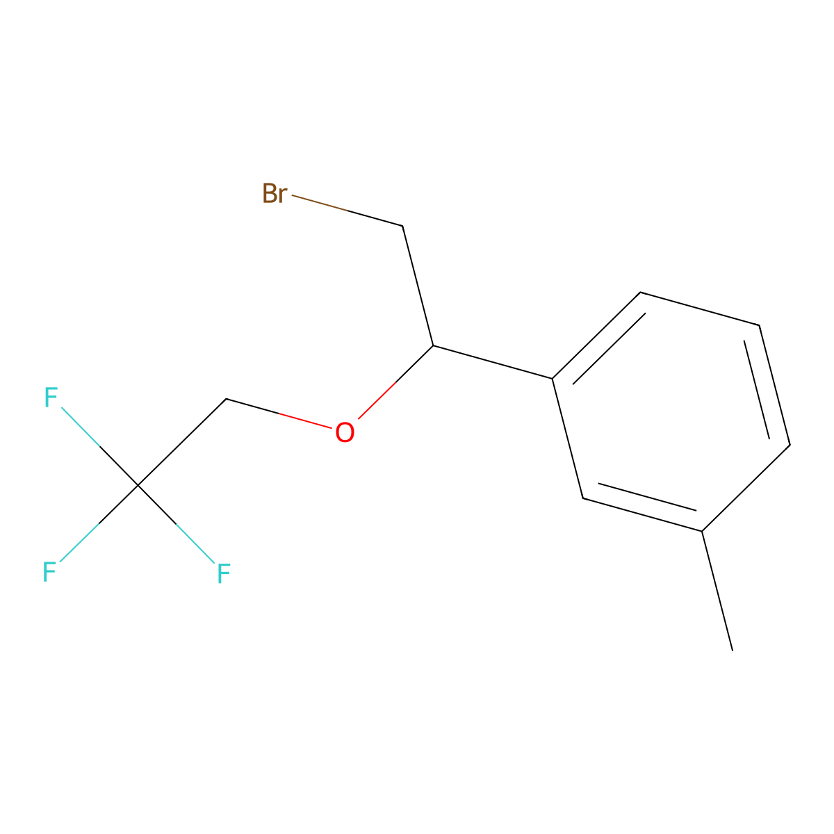 1-(2-Bromo-1-(2,2,2-trifluoroethoxy)ethyl)-3-methylbenzene molecular structure, CAS 1248269-21-7