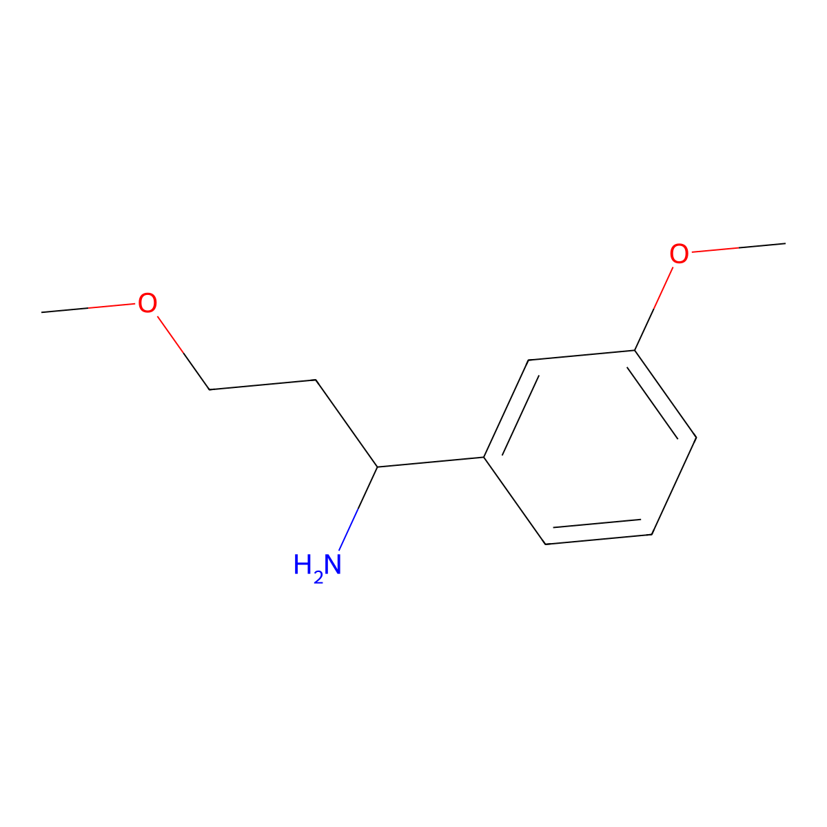 3-Methoxy-1-(3-methoxyphenyl)propan-1-amine molecular structure, CAS 1248270-00-9