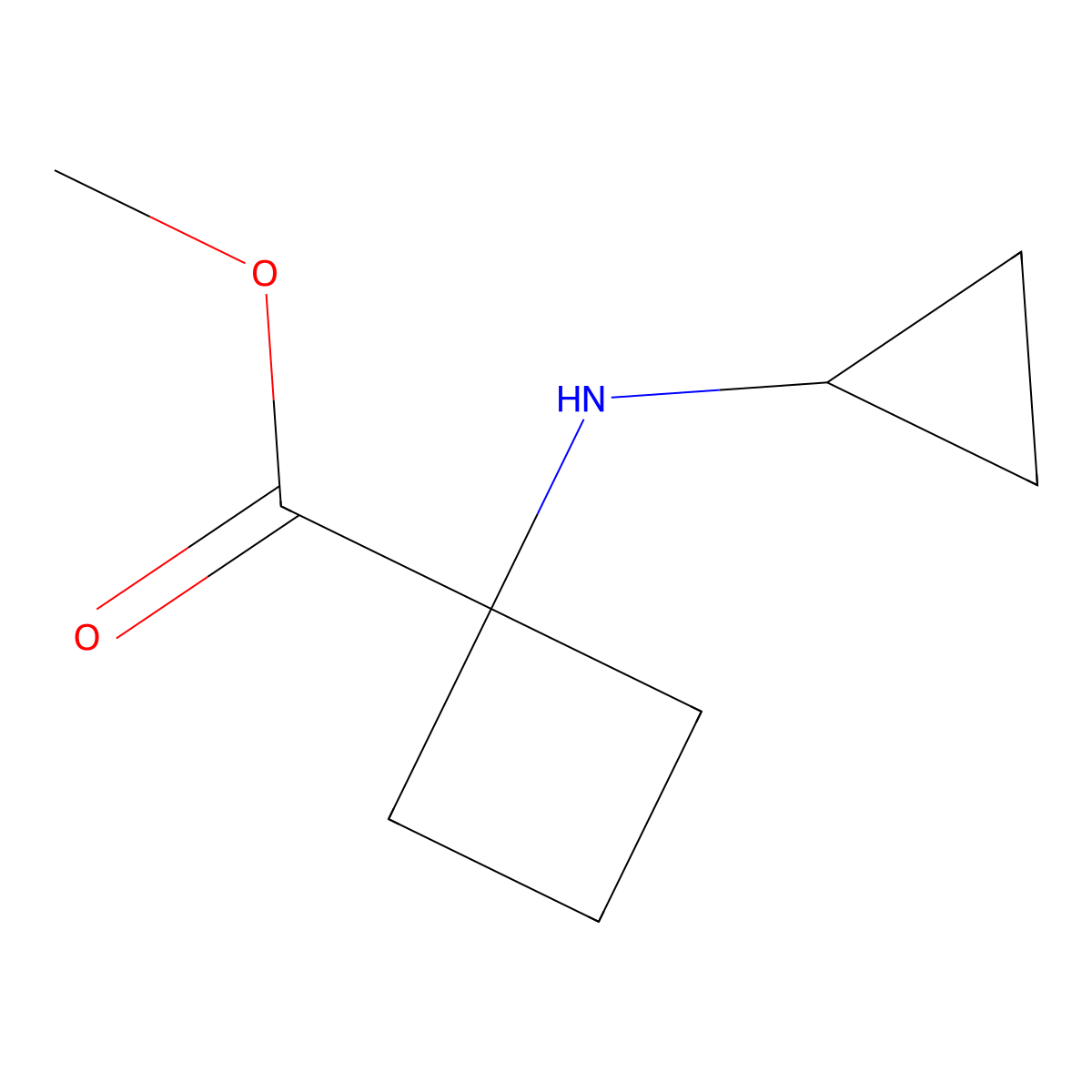 Methyl 1-(cyclopropylamino)cyclobutane-1-carboxylate molecular structure, CAS 1248272-35-6