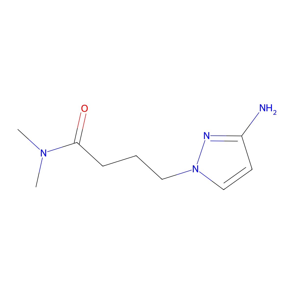 4-(3-amino-1H-pyrazol-1-yl)-N,N-dimethylbutanamide molecular structure, CAS 1248272-40-3