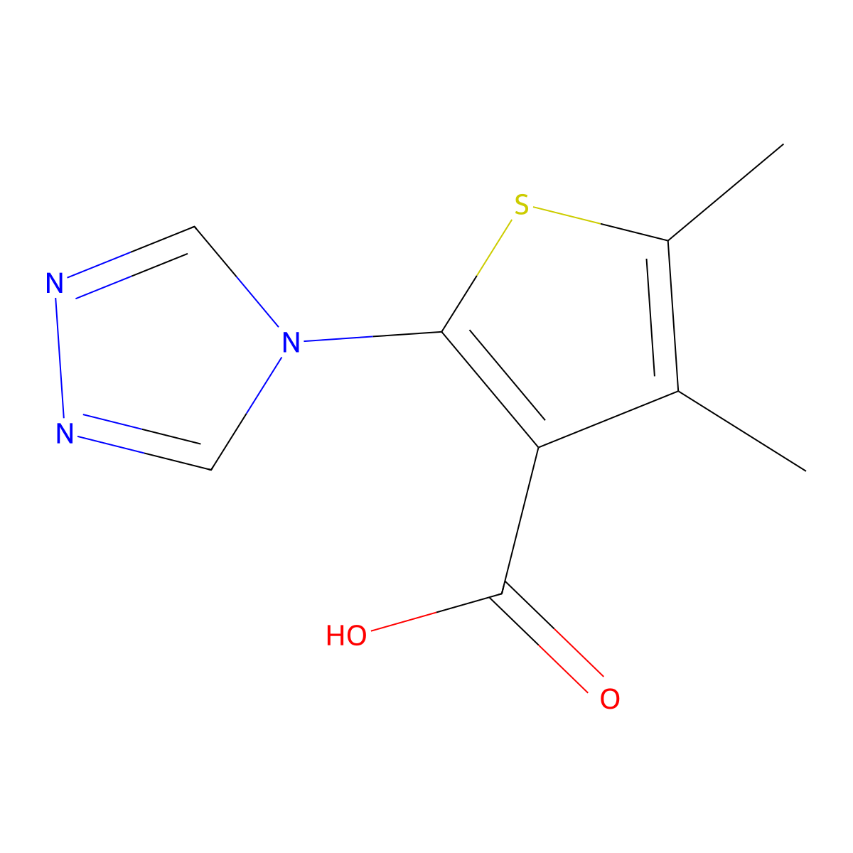 4,5-dimethyl-2-(4H-1,2,4-triazol-4-yl)thiophene-3-carboxylic acid molecular structure, CAS 1248272-45-8