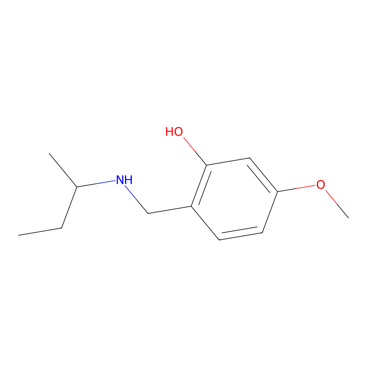 2-{[(Butan-2-yl)amino]methyl}-5-methoxyphenol molecular structure, CAS 1248276-38-1