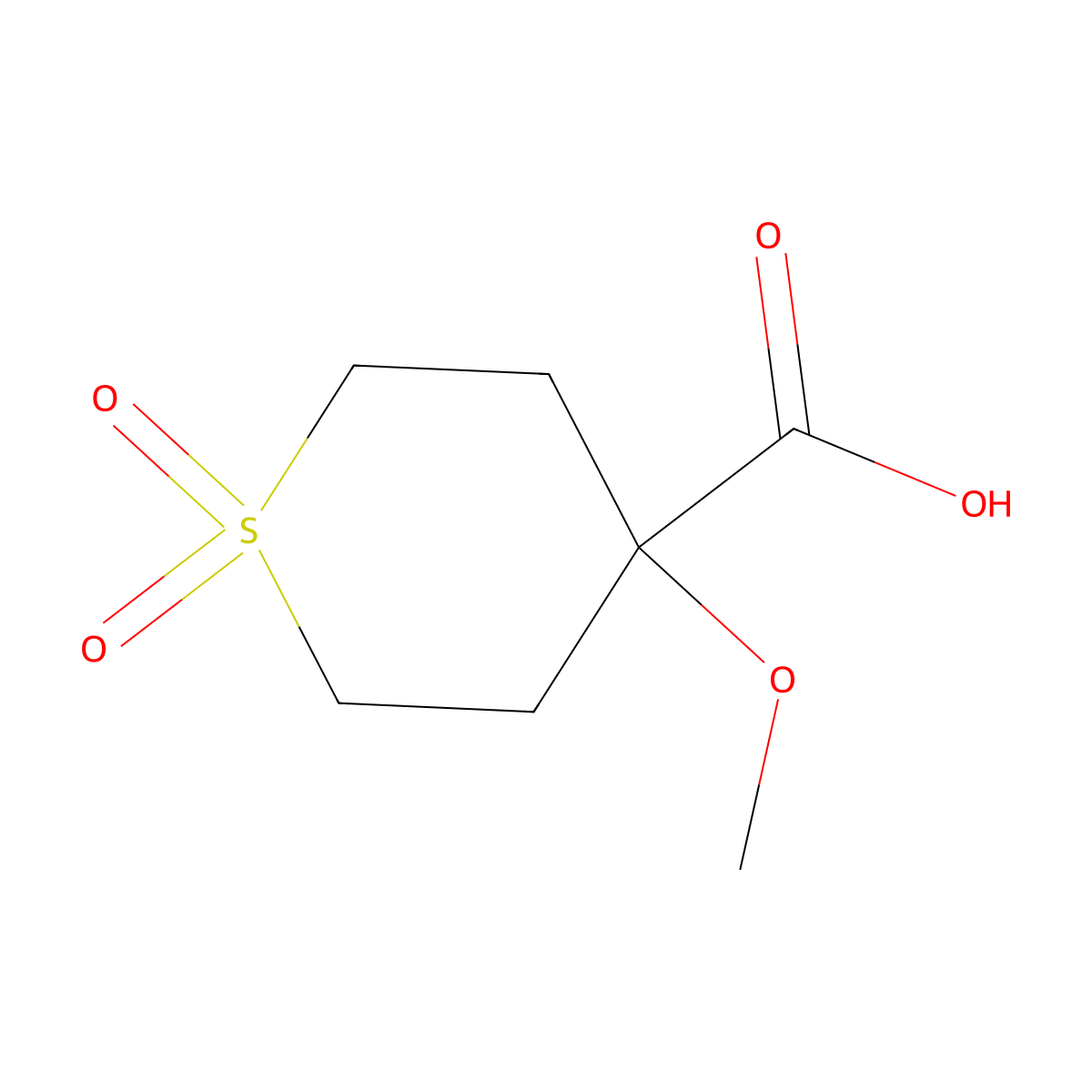 4-Methoxy-1,1-dioxo-1lambda6-thiane-4-carboxylic acid molecular structure, CAS 1248276-51-8