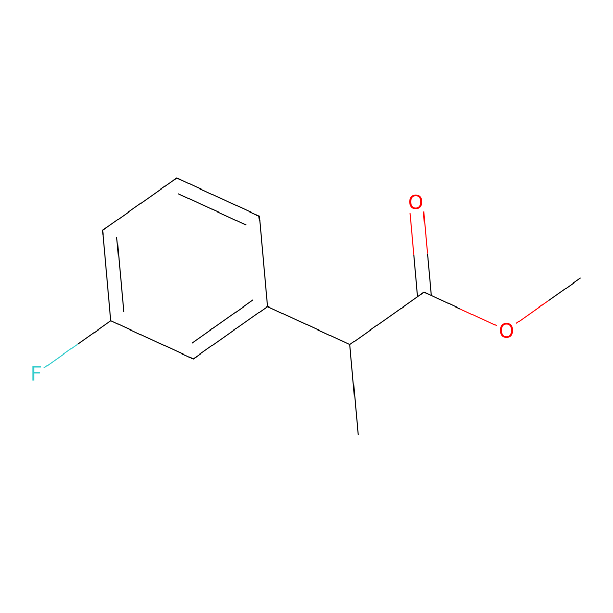 Methyl 2-(3-fluorophenyl)propanoate molecular structure, CAS 1248277-89-5