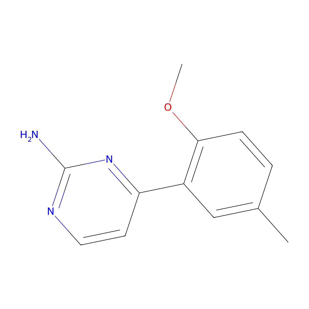 4-(2-Methoxy-5-methylphenyl)pyrimidin-2-amine molecular structure, CAS 1248277-95-3