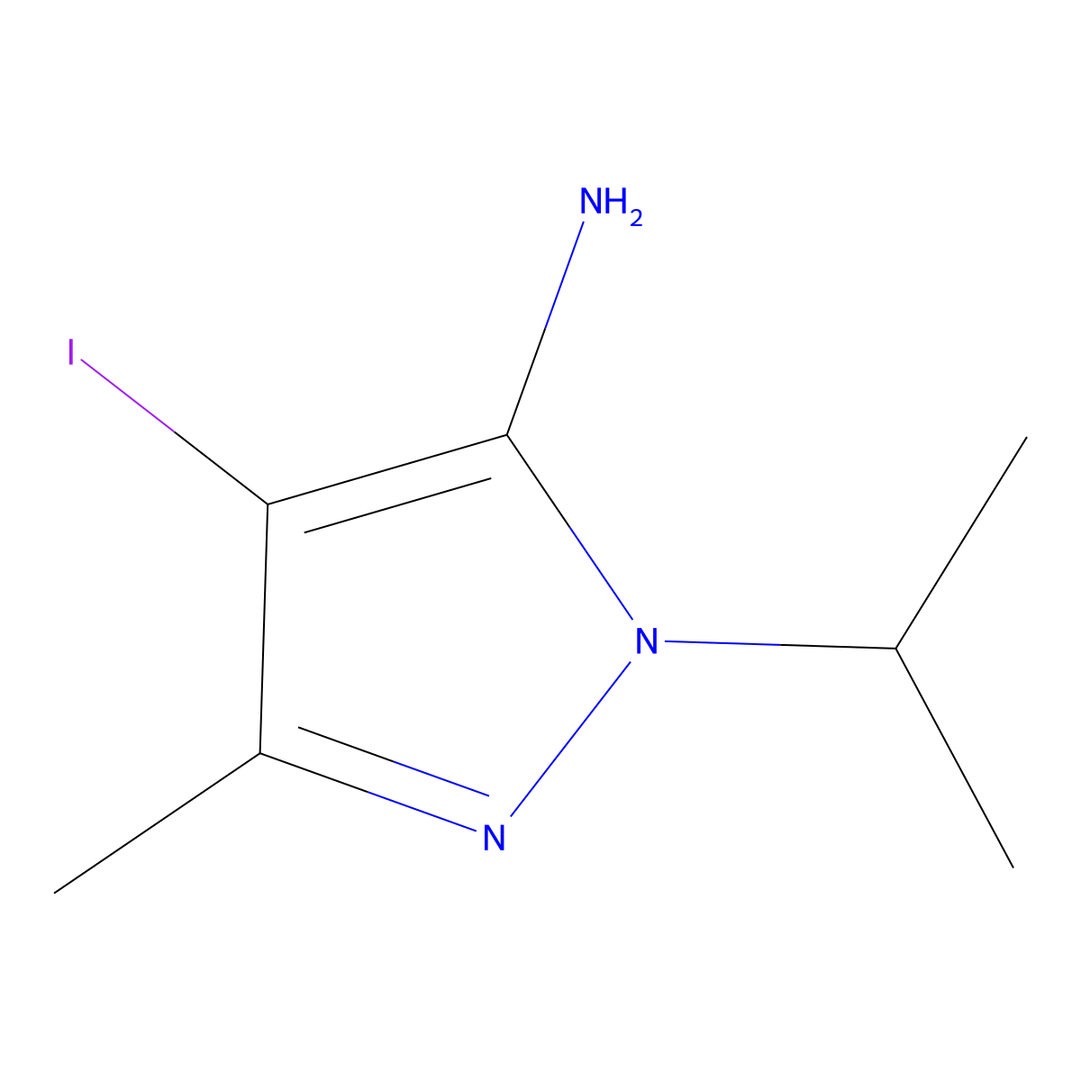 4-Iodo-1-isopropyl-3-methyl-1H-pyrazol-5-amine molecular structure, CAS 1248278-88-7