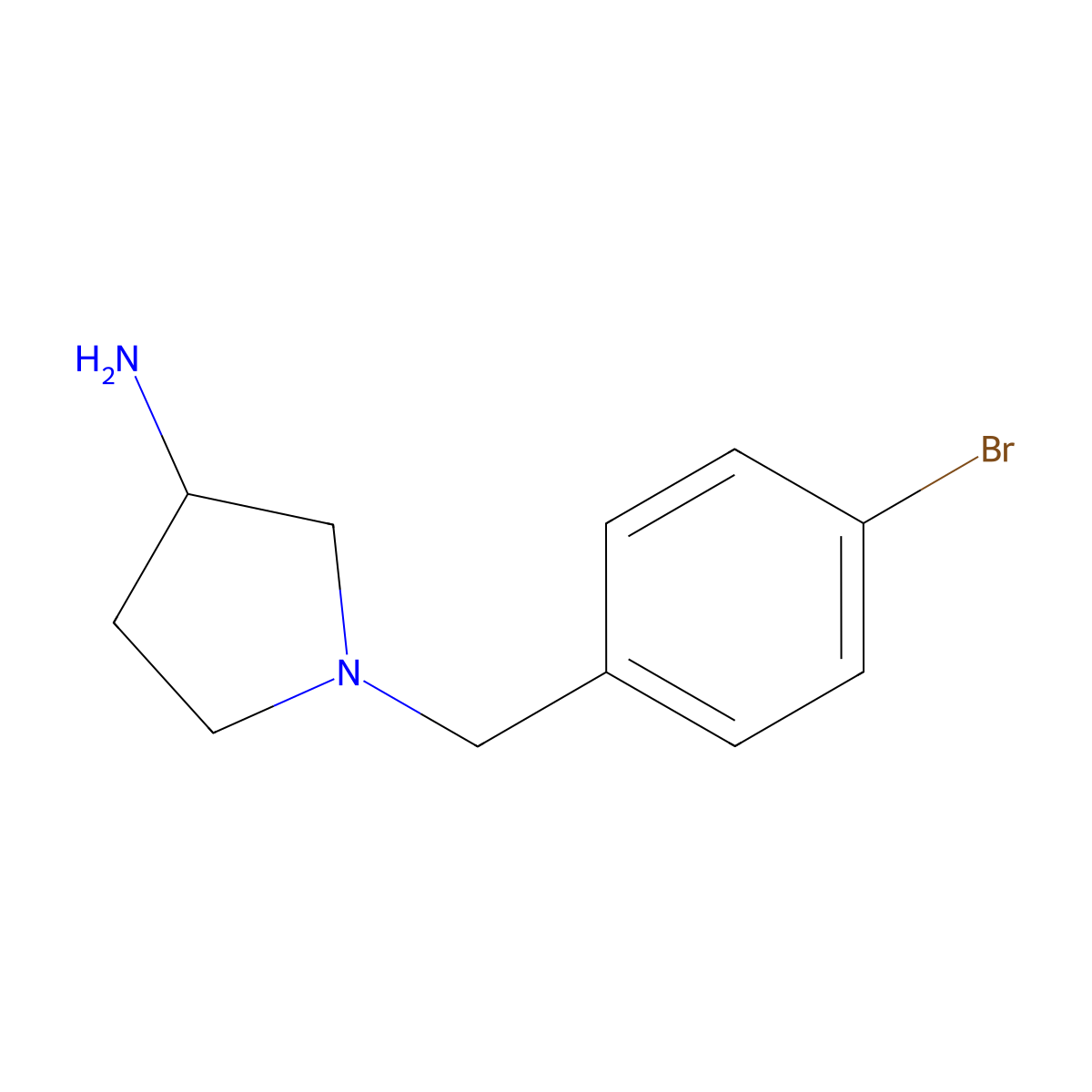 1-[(4-Bromophenyl)methyl]pyrrolidin-3-amine molecular structure, CAS 1248283-08-0
