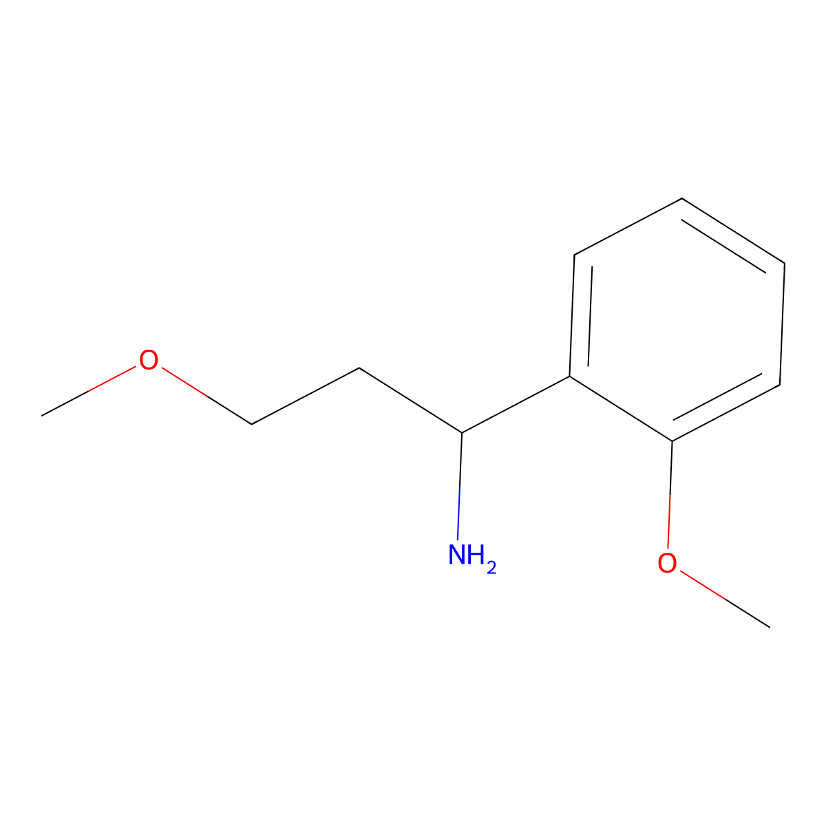 3-Methoxy-1-(2-methoxyphenyl)propan-1-amine molecular structure, CAS 1248285-66-6